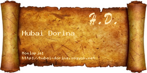Hubai Dorina névjegykártya